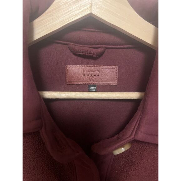 BlankNYC Fleece Jacket Shirt Shacket Burgundy Wine Red Size Medium Cozy Soft - Picture 3 of 16